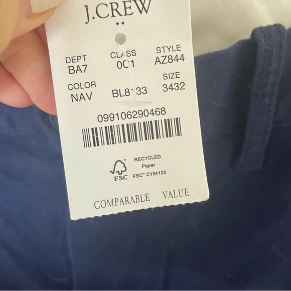NEW J. Crew Factory Athletic Slim Fit Navy Blue Chino Pant in Size 34 x 32 AZ844 - Picture 6 of 8